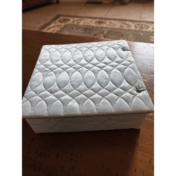 Vintage Blue Scarf Box And Vintage Scarves Ann Klein Silk Black Lace - Picture 2 of 13